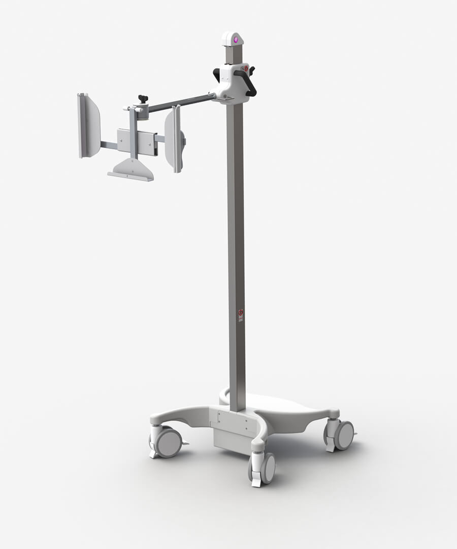 Mobile, height adjustable detector holder