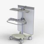 This is a mobile pedestal for tableside equipment.