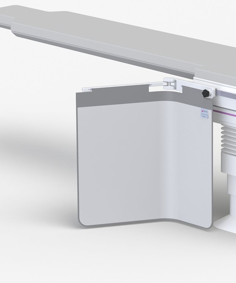 X-ray protective table shields, 78 cm wide by 70 cm high.