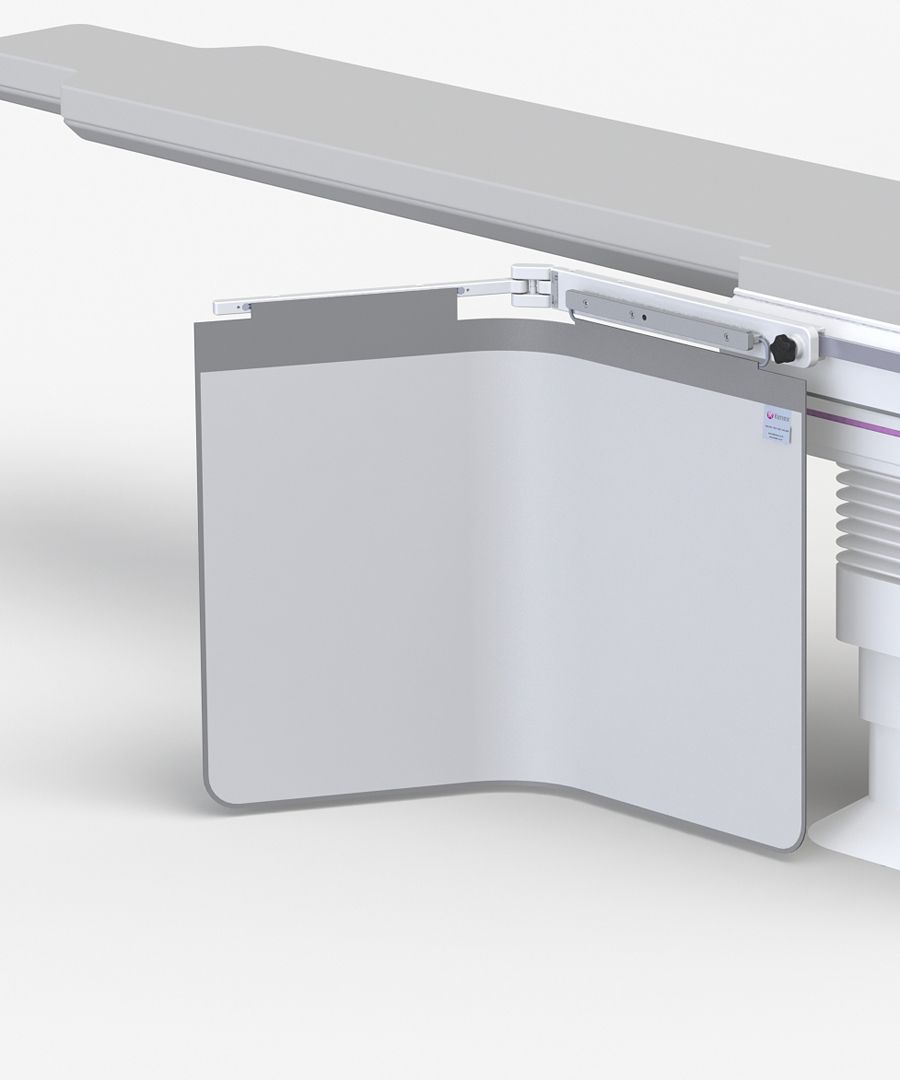 100 cm wide table shields with a single friction pivot