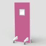 Pink X-ray protective mobile shield with window