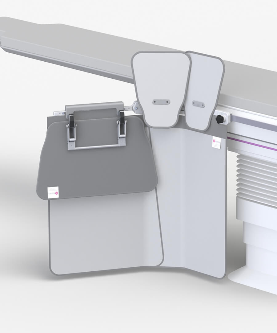 Collision resilient table shield with fold-down top