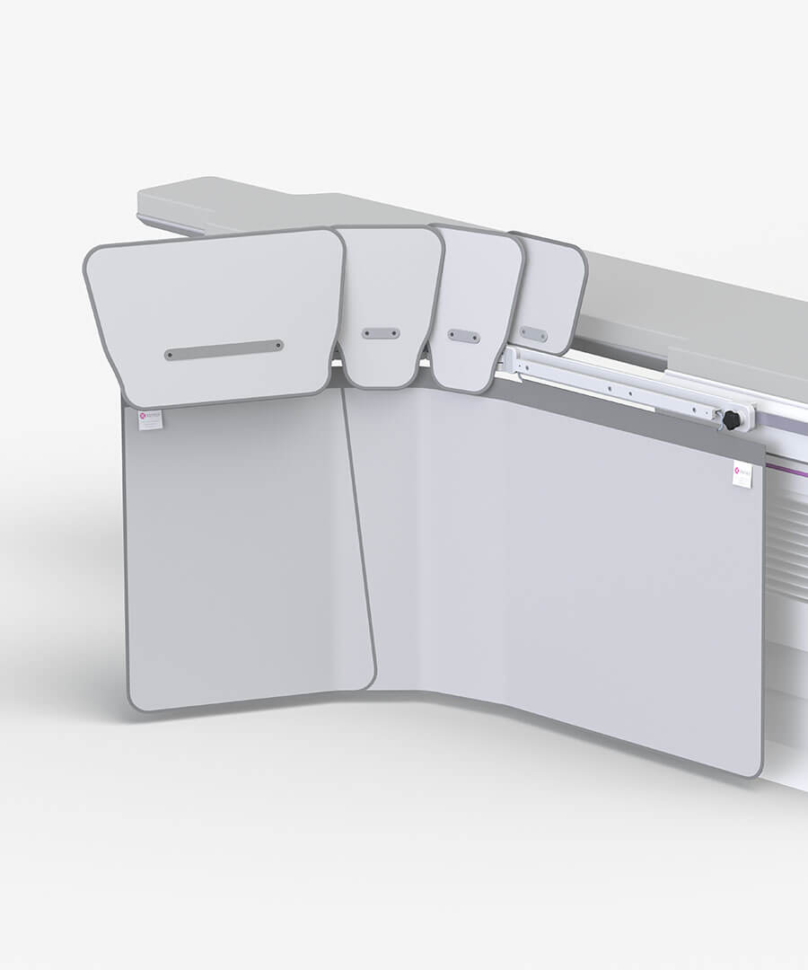 Extra wide lower body table shield for X-ray protection