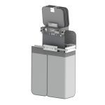 Head end shield for GE Elegance Tables showing fully loaded wall rack